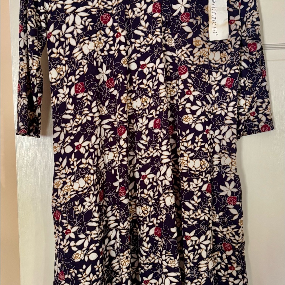 Heathermoor Red and Black Casual Sundress 3/4 Sleeve